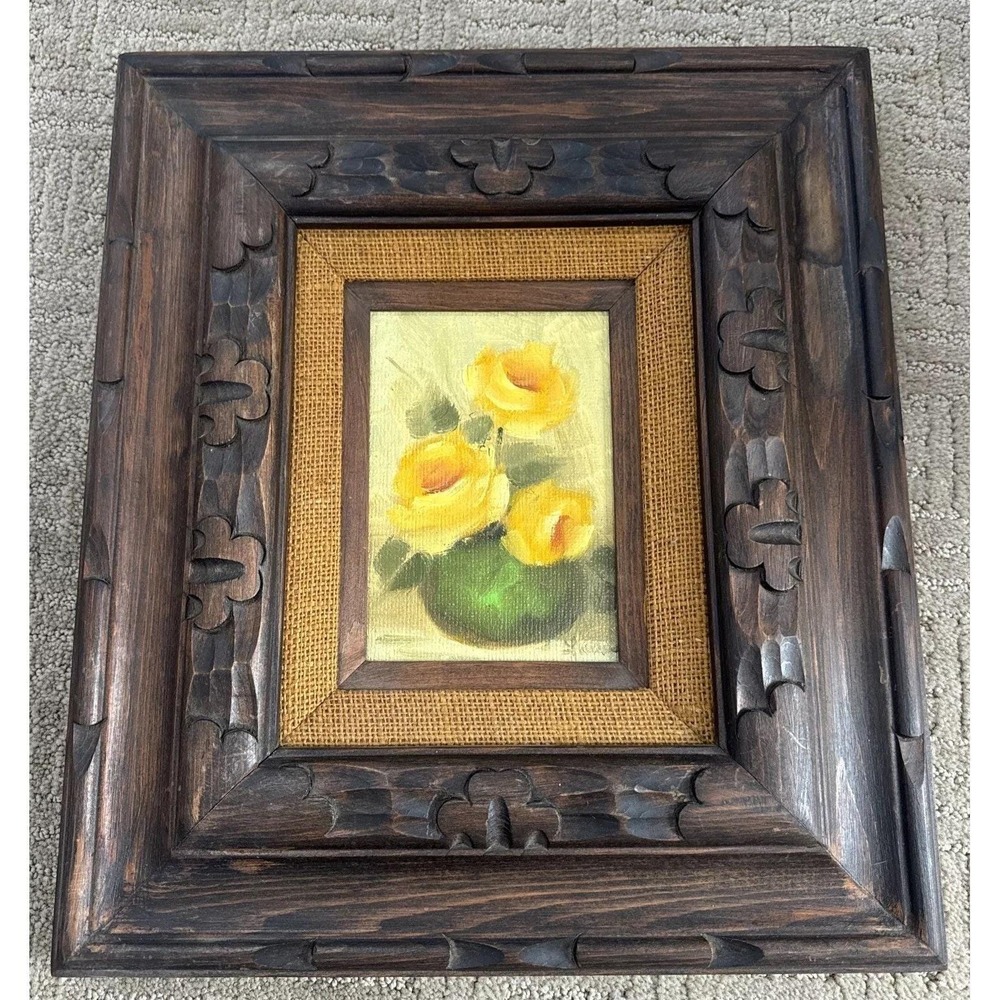 Original Oil Painting Floral Roses Still Life Framed Signed By Artist 16х18